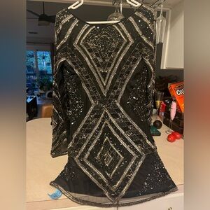 THE JET SET DIARIES SEQUENCE BODY CON COCKTAIL DRESS.